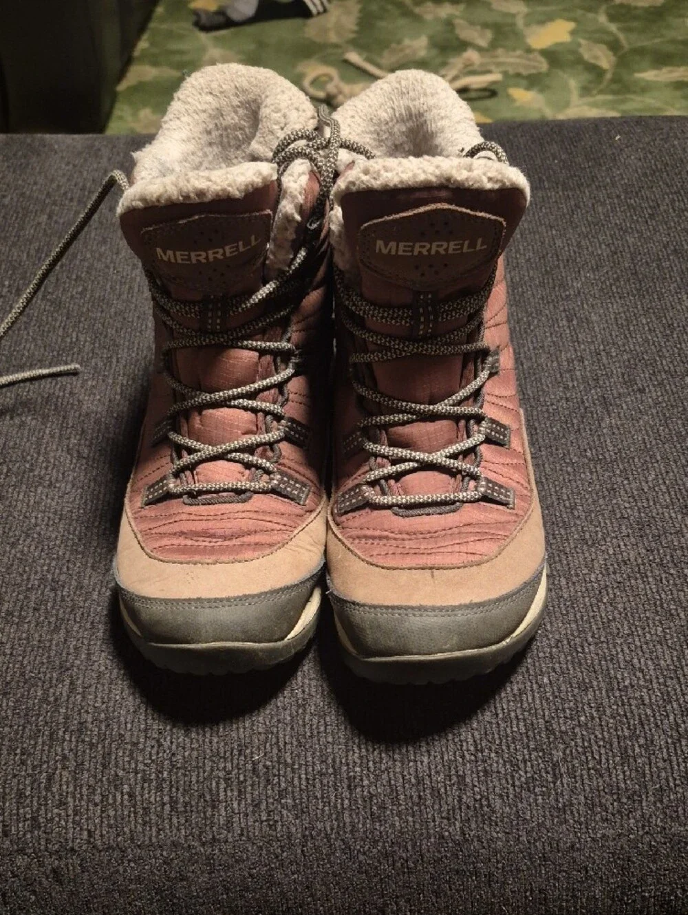 Merrell Women's Pink Tan Insulated Winter Lace-Up Boots